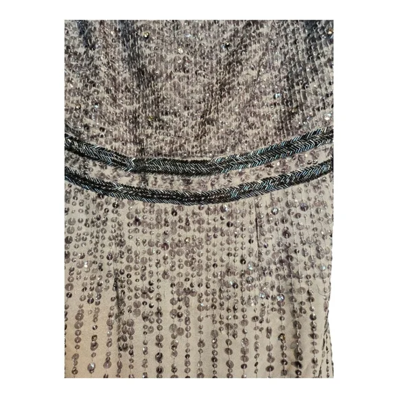 Mac Duggal Sequin Embellished Midi Dress Grey Size 6 - Picture 5 of 11